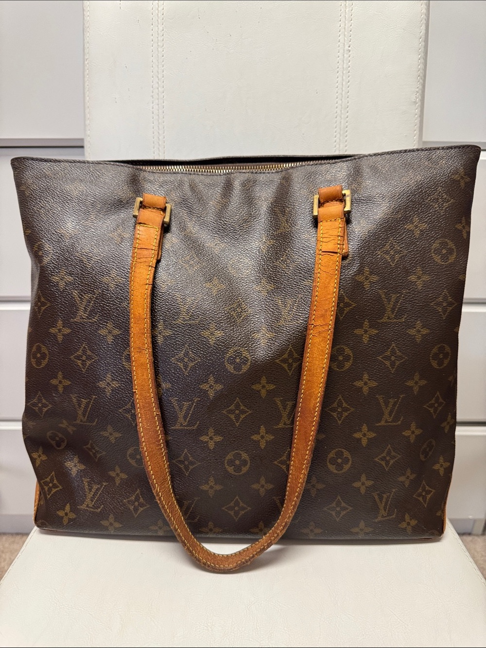 Louis Vuitton Brown Monogram Leather Tote